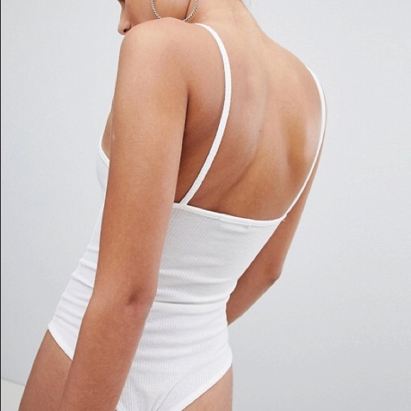 ⭐️ sale White Ribbed Bodysuit NWT - Picture 6 of 6